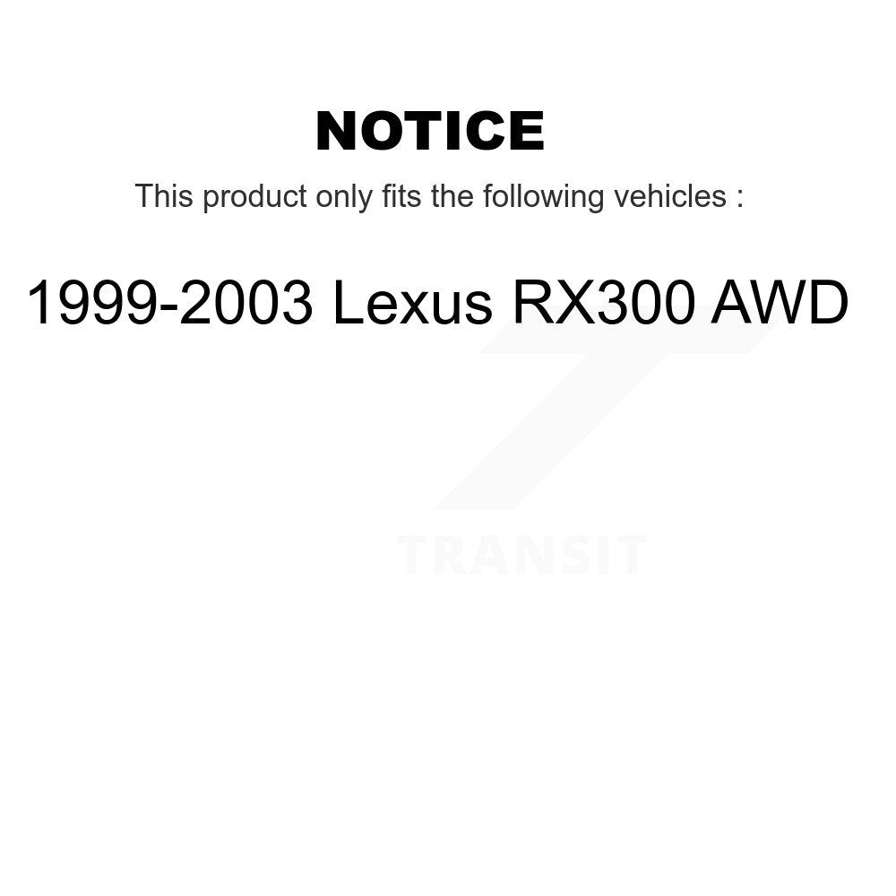 Rear Coated Disc Brake Rotors And Ceramic Pads Kit For 1999-2003 Lexus RX300 AWD KGA-104136