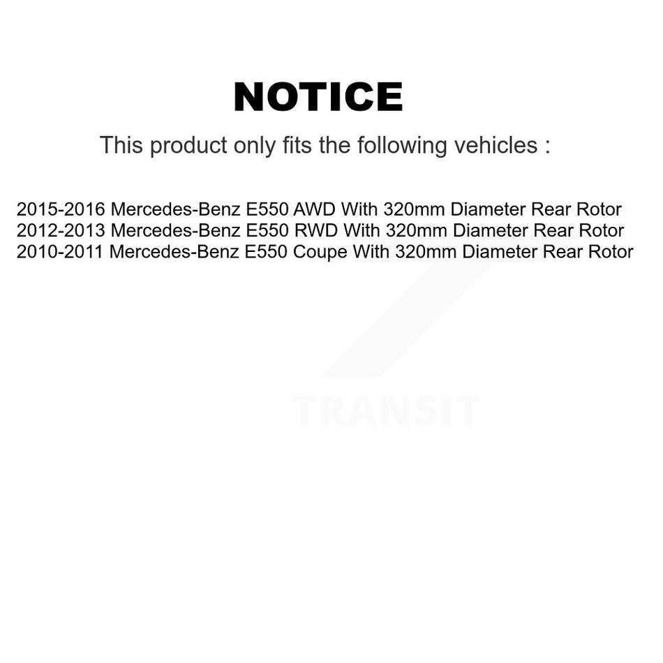 Rear Coated Disc Brake Rotors And Semi-Metallic Pads Kit For Mercedes-Benz E550 KGA-104150