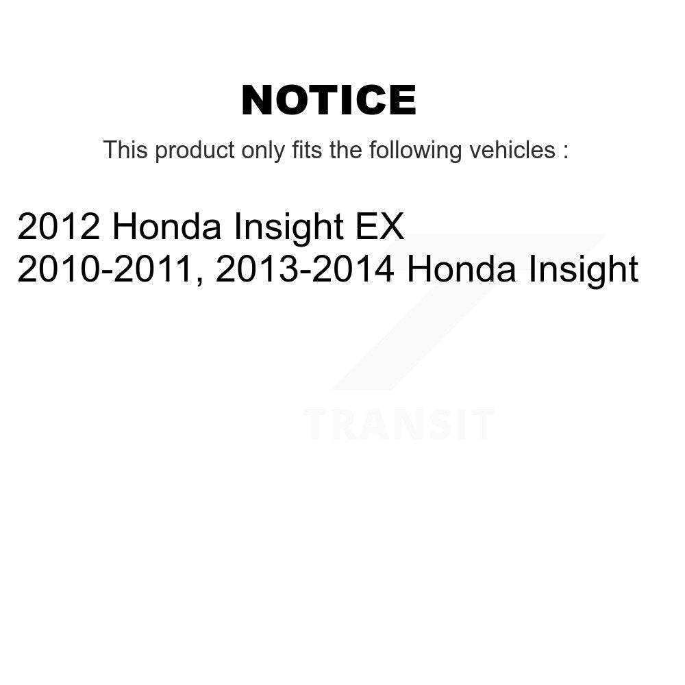 Front Rear Disc Brake Rotors Ceramic Pads And Coated Drum Kit (7Pc) For Honda Insight KGA-104221