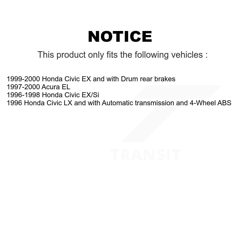 Front Rear Disc Brake Rotors Ceramic Pad & Coated Drum Kit (7Pc) For Honda Civic Acura EL KGA-104249