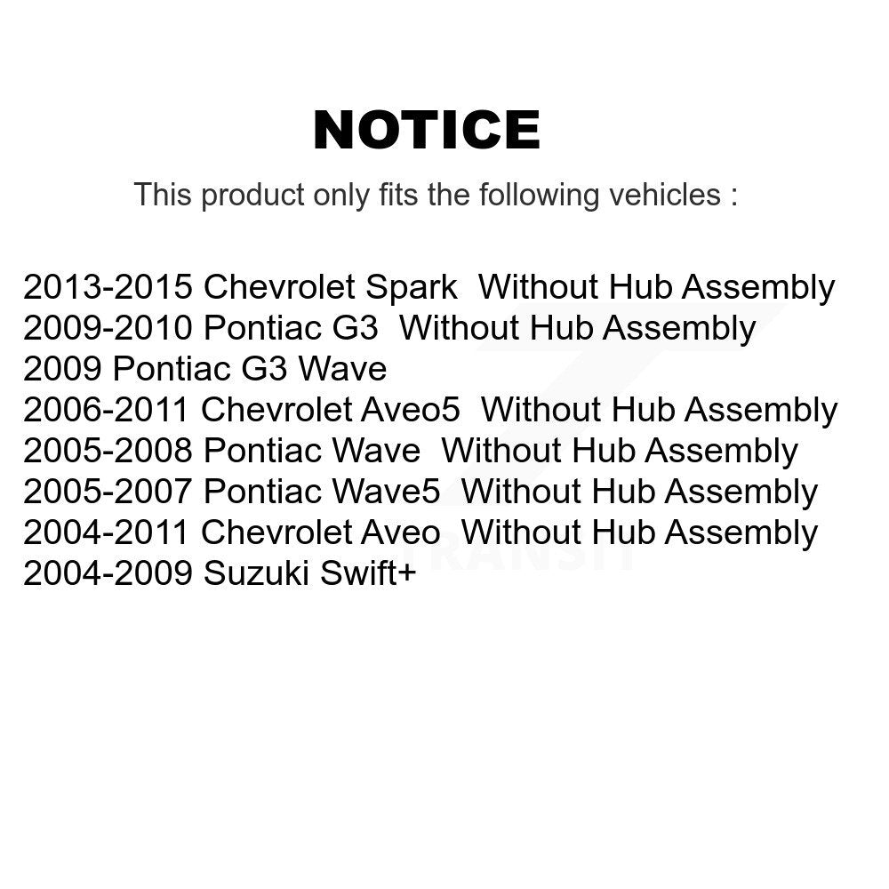 Front Rear Brake Rotor Semi-Metallic Pad Coated Drum Kit (7Pc) For Chevrolet Aveo Pontiac KGA-104273