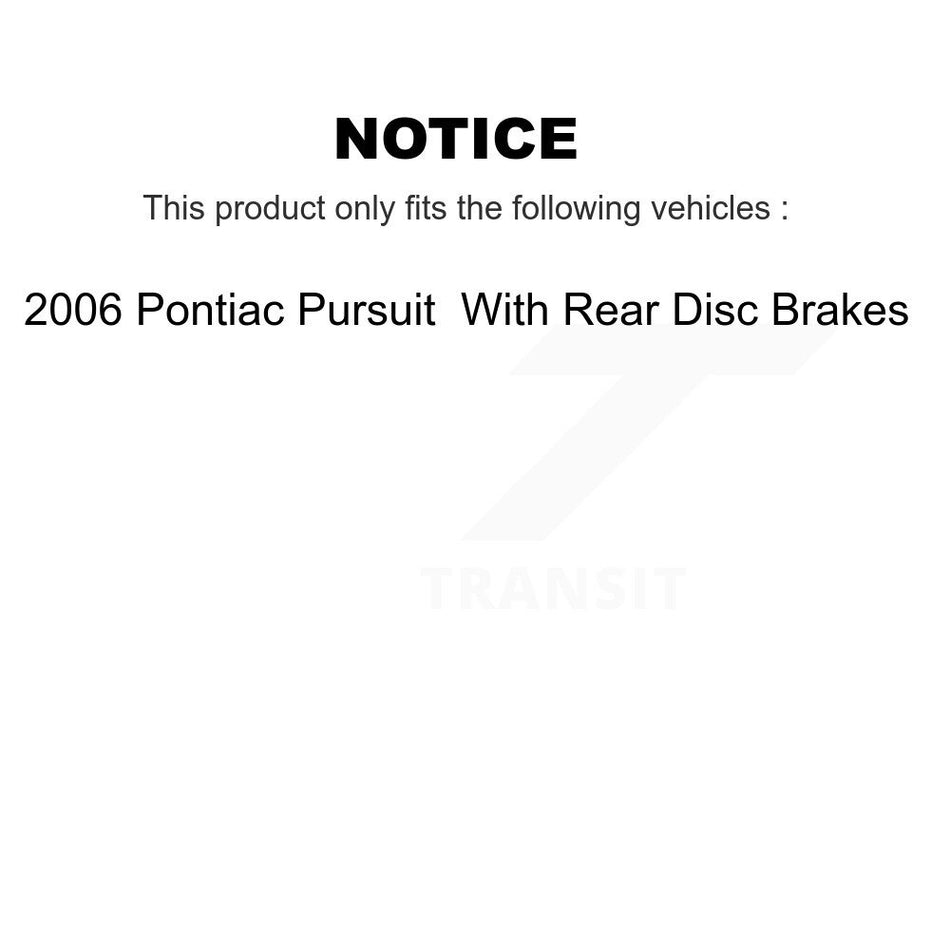 Front Rear Disc Brake Rotors Ceramic Pads And Coated Drum Kit For Pontiac Pursuit KGA-104339