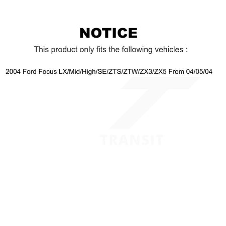 Front Coated Disc Brake Rotor And Semi-Metallic Pad Kit For 2004 Ford Focus From 04 05 KGA-104650