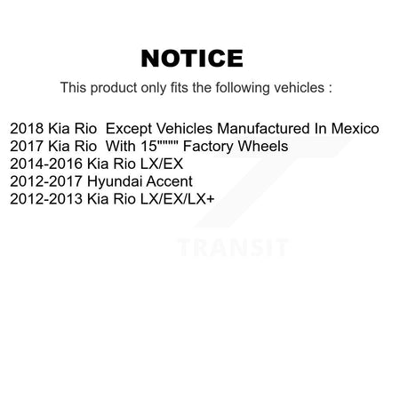 Front Rear Ceramic Pads And Coated Disc Brake Rotors Kit For Hyundai Accent Kia Rio KGA-104814