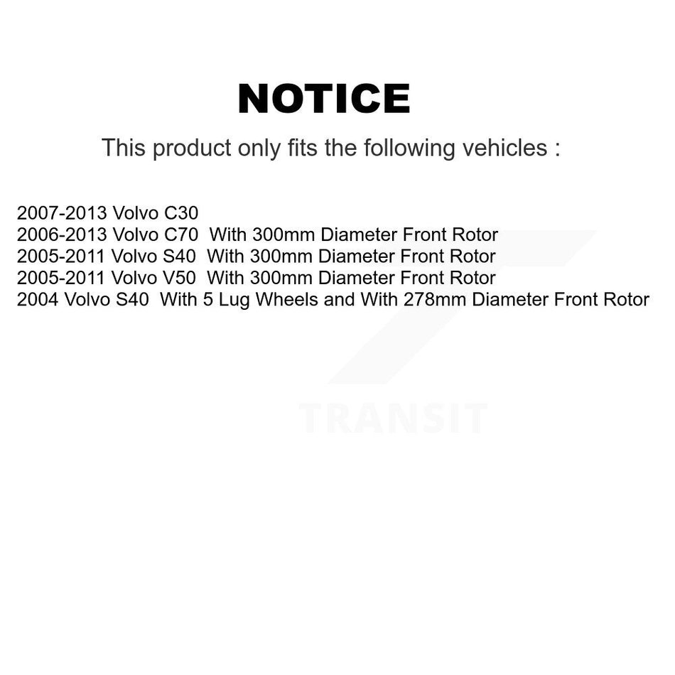 Front Rear Ceramic Pads And Coated Disc Brake Rotors Kit For Volvo S40 C30 V50 C70 KGA-104840