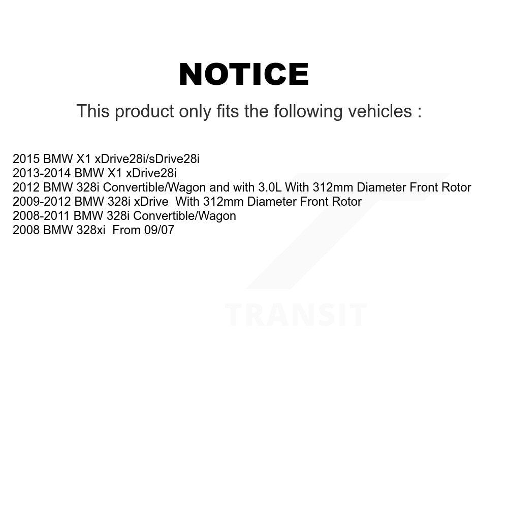Front Rear Semi-Metallic Pad And Coated Disc Brake Rotor Kit For BMW 328i xDrive X1 328xi KGA-105091