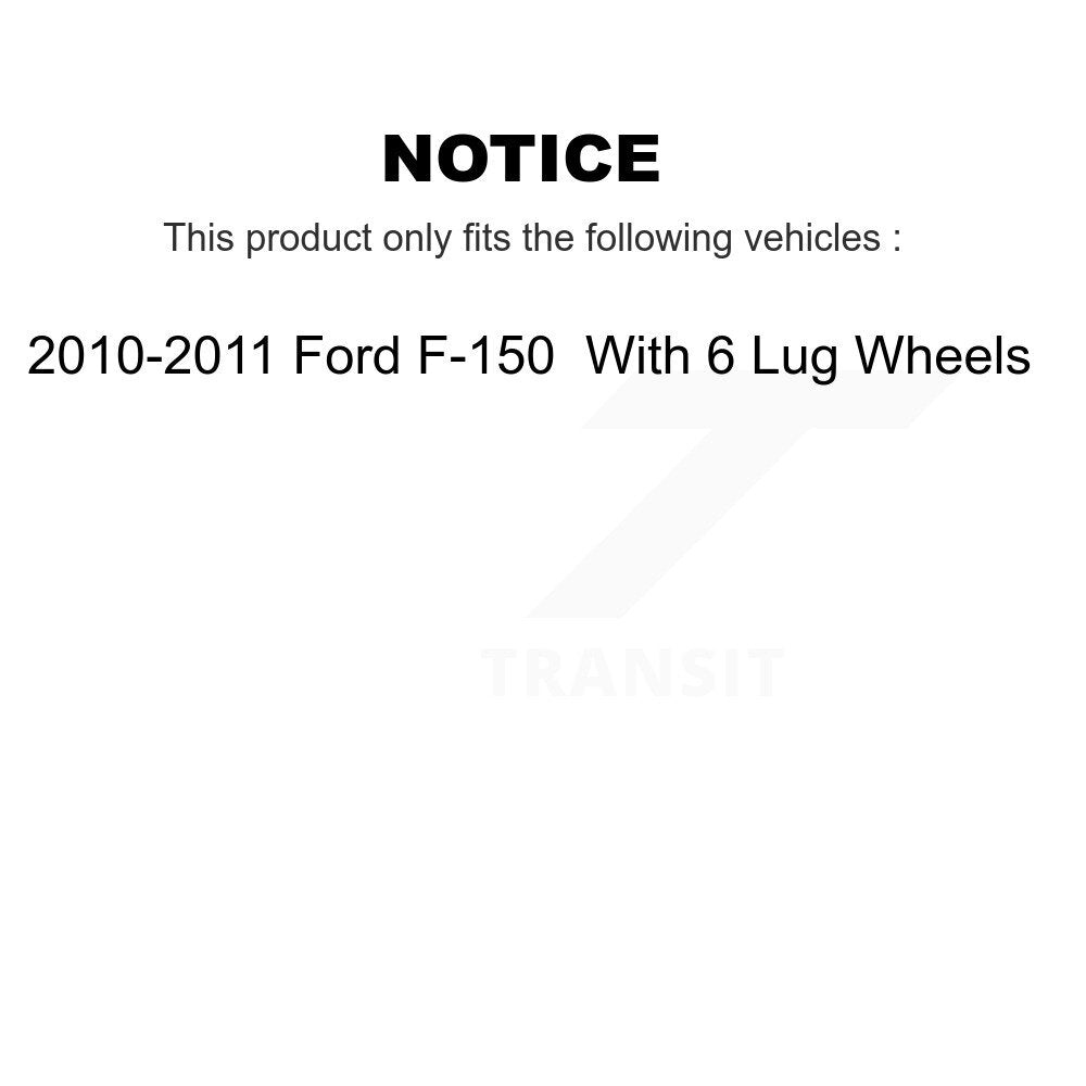 Front Ceramic Rear Semi-Metallic Pads And Coated Disc Brake Rotors Kit For Ford F-150 KGA-105169