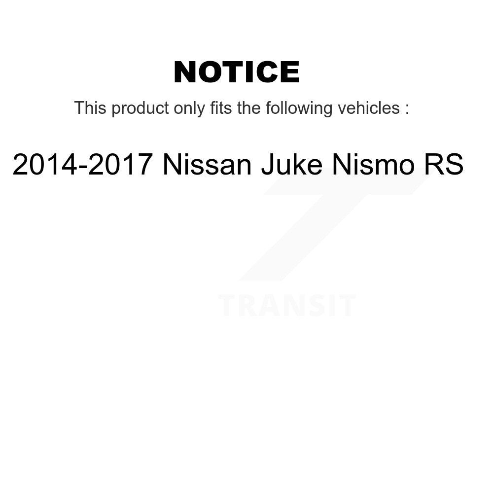 Front Rear Ceramic Pad And Coated Disc Brake Rotor Kit For 2014-2017 Nissan Juke Nismo RS KGA-105192