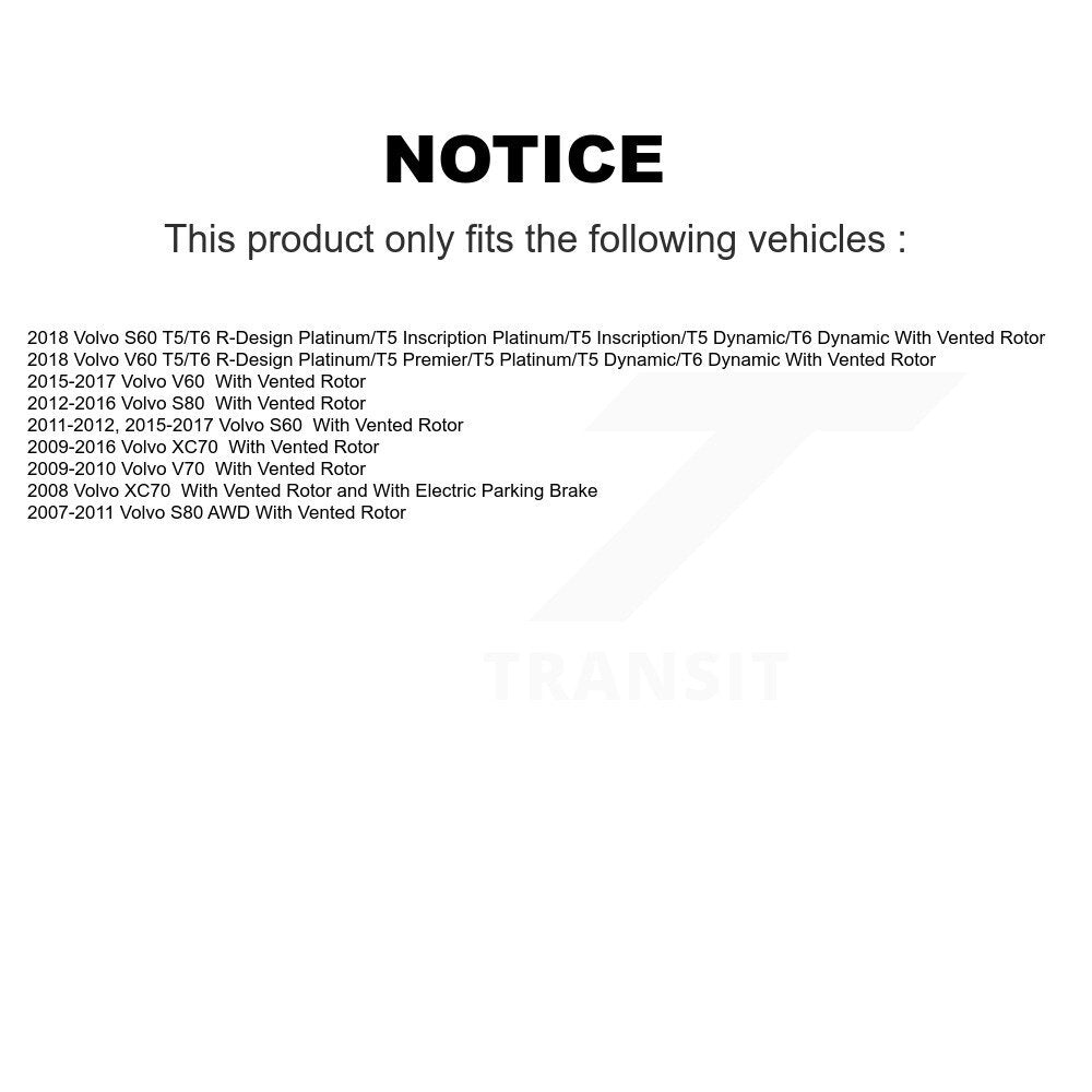 Rear Coated Disc Brake Rotors And Semi-Metallic Pads Kit For Volvo XC70 S60 V60 S80 V70 KGA-105375