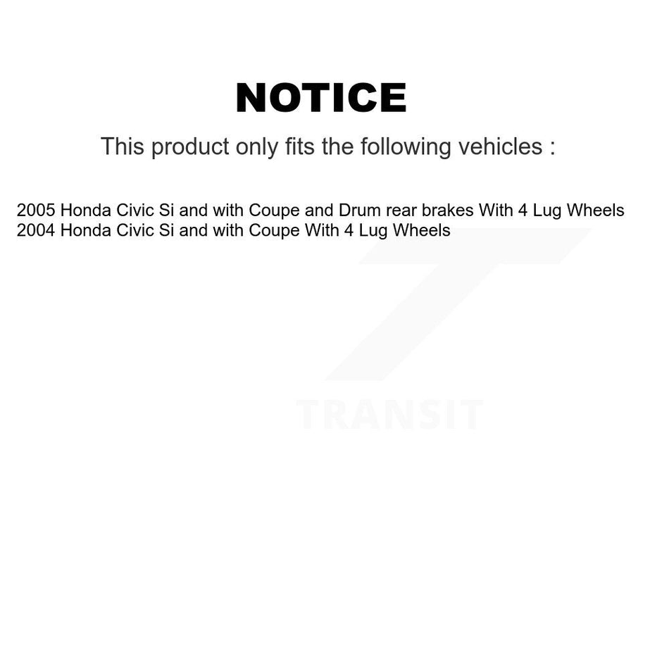 Front Rear Disc Brake Rotor Ceramic Pad Coated Drum Kit For Honda Civic With 4 Lug Wheels KGA-105496