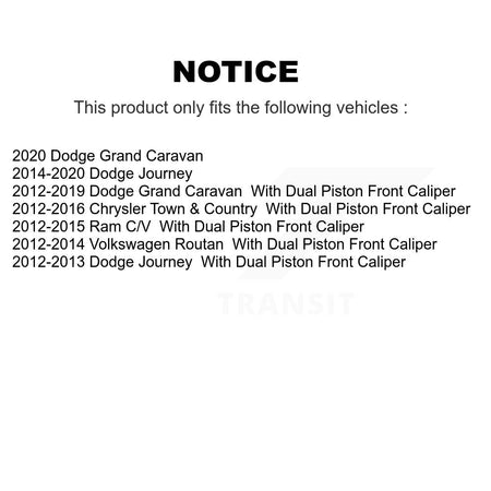 Front Semi-Metallic Rear Ceramic Pad Coat Brake Rotor Kit For Dodge Grand Caravan Journey KGA-105669