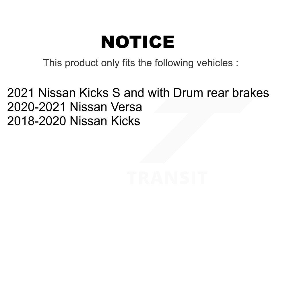 Front Rear Disc Brake Rotors Ceramic Pad And Coated Drum Kit (7Pc) For Nissan Kicks Versa KGA-106060