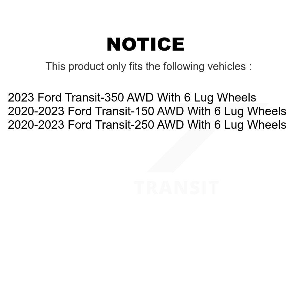 Front Rear Semi-Metallic Pad Coated Brake Rotors Kit For Ford Transit-250 Transit-150 AWD KGA-106072