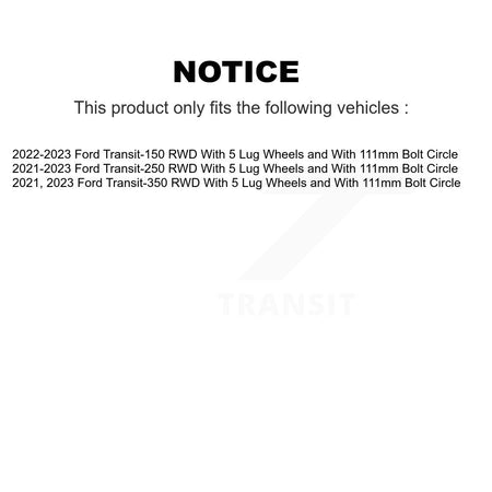 Front Rear Semi-Metallic Pad Coated Brake Rotors Kit For Ford Transit-250 Transit-350 RWD KGA-106077