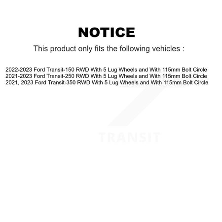 Front Rear Semi-Metallic Pad Coated Brake Rotors Kit For Ford Transit-250 Transit-350 RWD KGA-106078