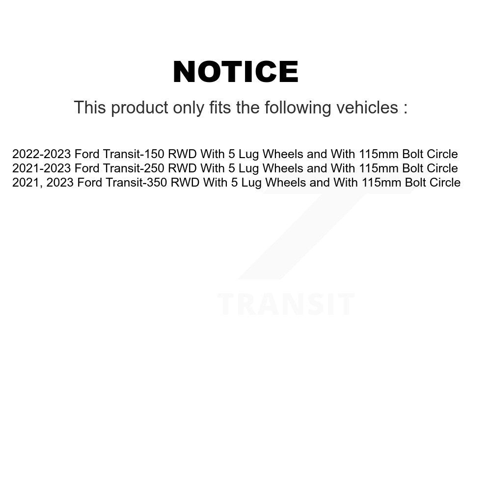 Front Rear Semi-Metallic Pad Coated Brake Rotors Kit For Ford Transit-250 Transit-350 RWD KGA-106080