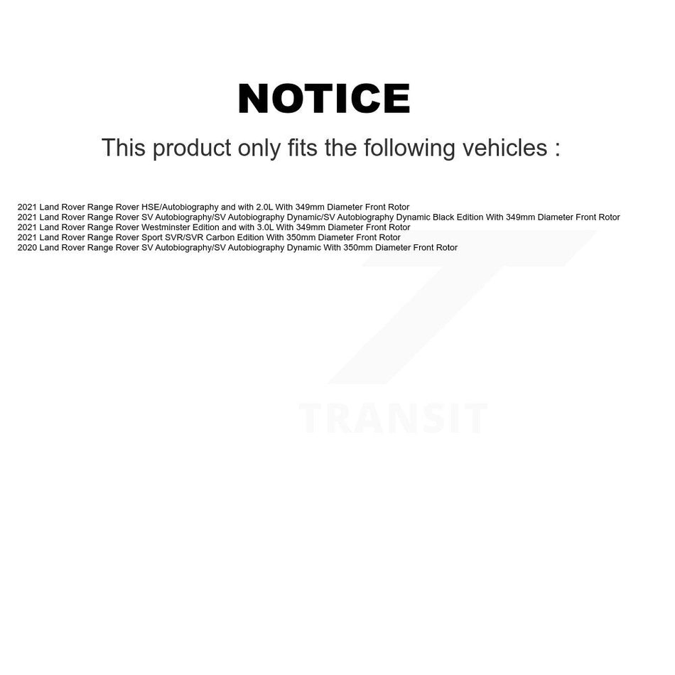 Front Coated Disc Brake Rotors And Ceramic Pads Kit For Land Rover Range Sport KGA-106244