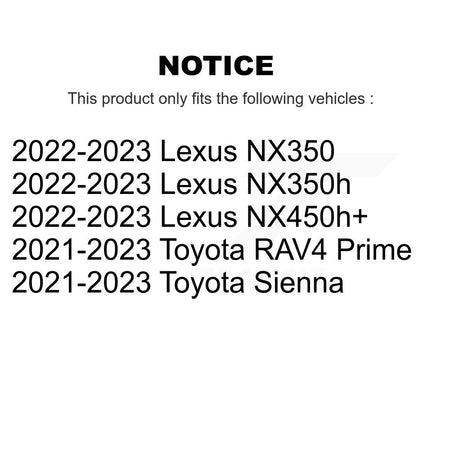 Rear Coated Brake Rotor & Ceramic Pad Kit For Toyota Sienna RAV4 Prime Lexus NX350h NX350 KGA-106300