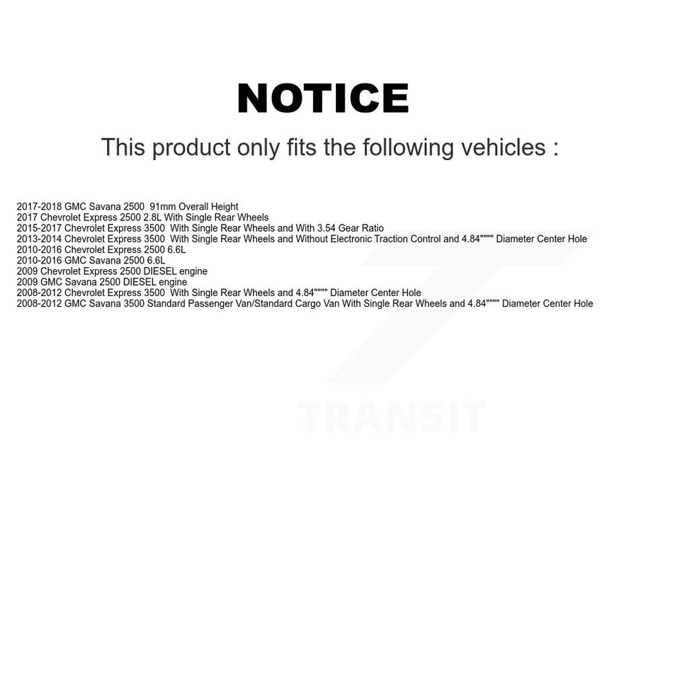 Rear Disc Coated Rotors Semi-Metallic Pads And Parking Shoes Kit For Chevrolet GMC Savana KGA-106461