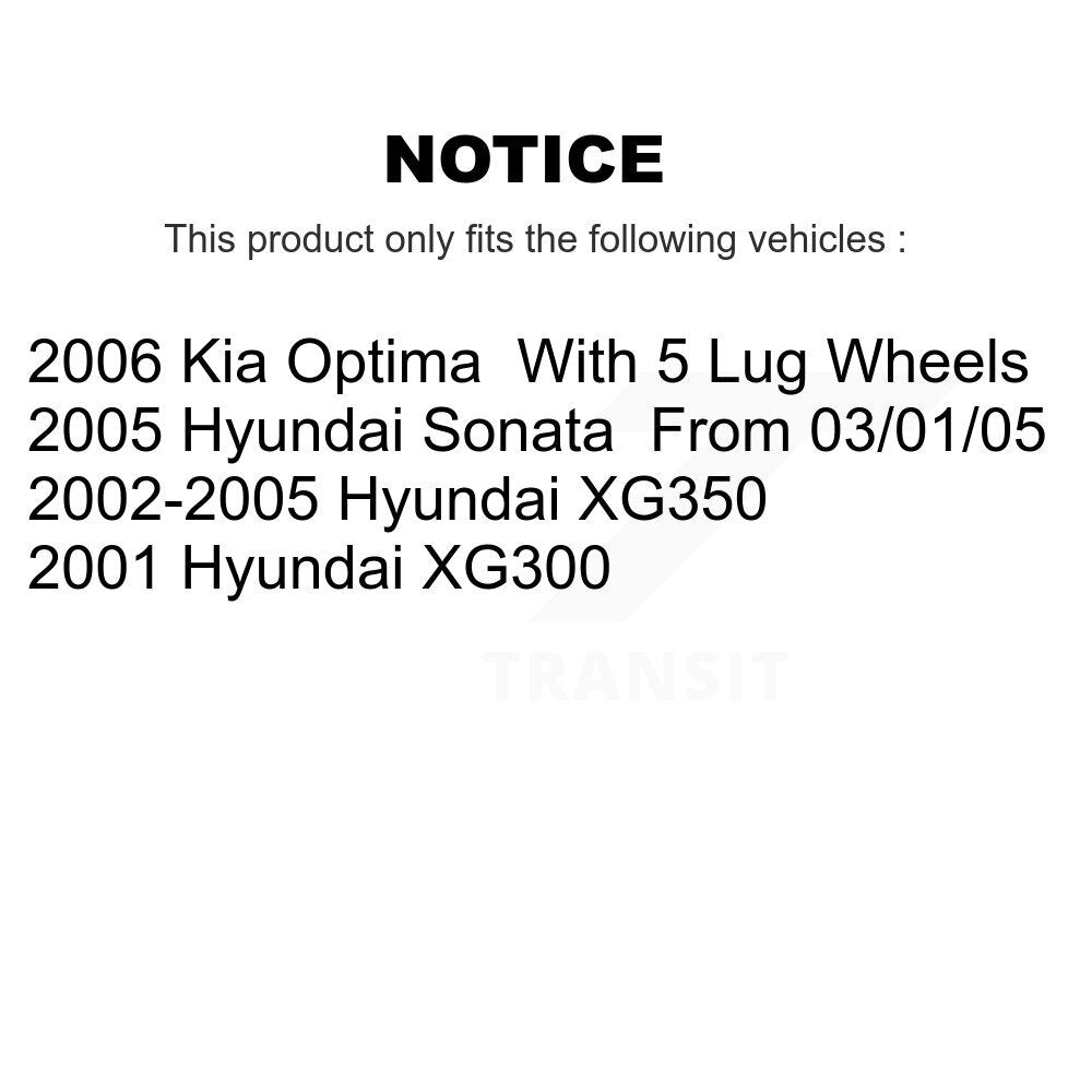 Rear Disc Coated Rotors Ceramic Pads Parking Shoes Kit For Hyundai Sonata XG350 Kia XG300 KGA-106515