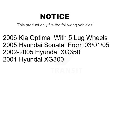 Rear Disc Coated Rotors Ceramic Pads Parking Shoes Kit For Hyundai Sonata XG350 Kia XG300 KGA-106515