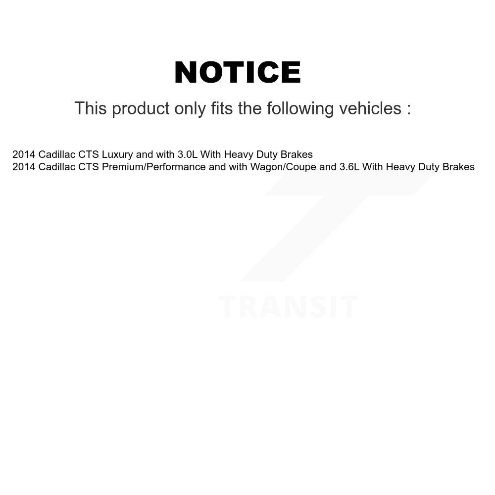 Rear Disc Coated Rotors Ceramic Pads And Parking Brake Shoes Kit For Cadillac CTS KGA-106537