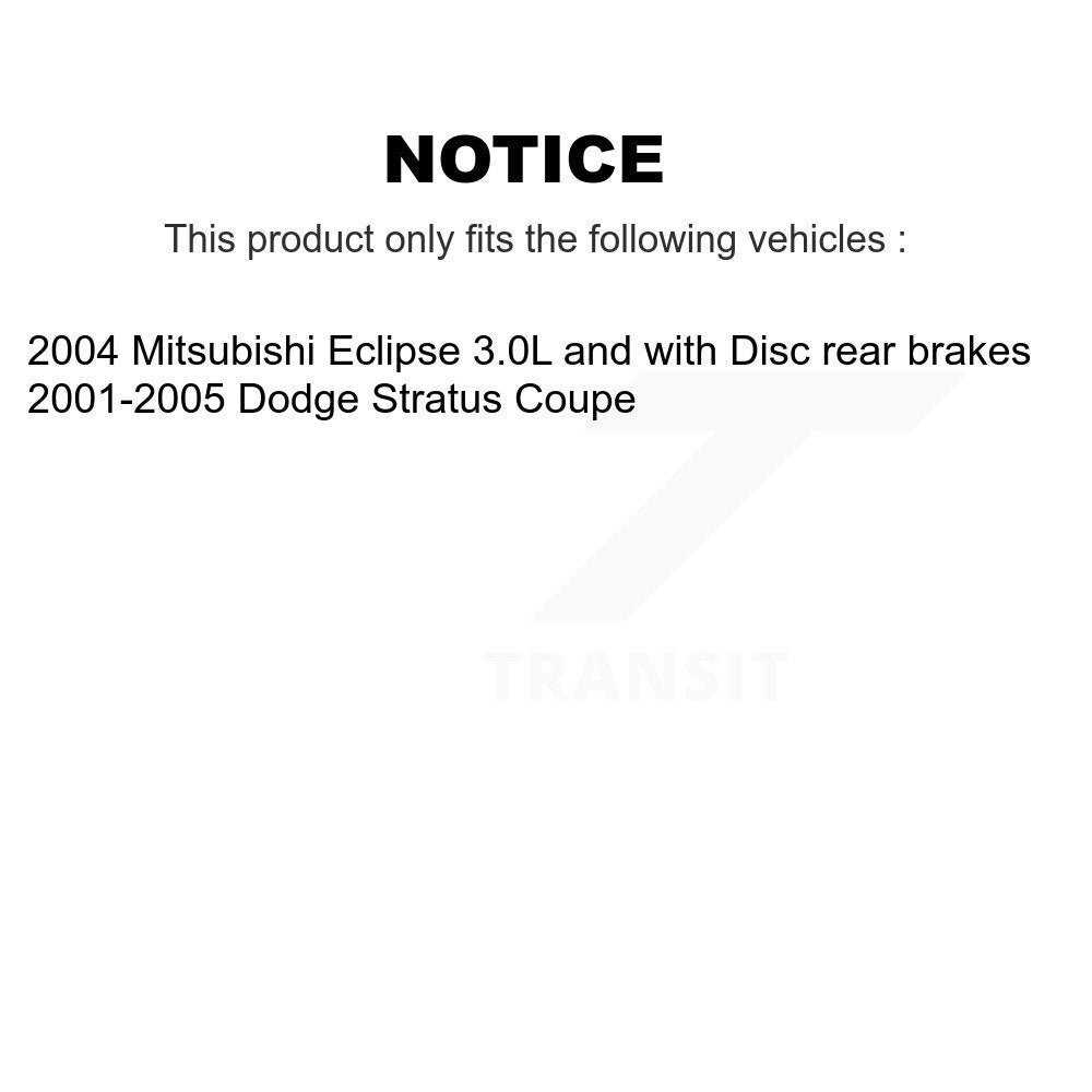 Rear Disc Coated Rotors Ceramic Pads Parking Brake Shoes Kit For Mitsubishi Eclipse Dodge KGA-106666