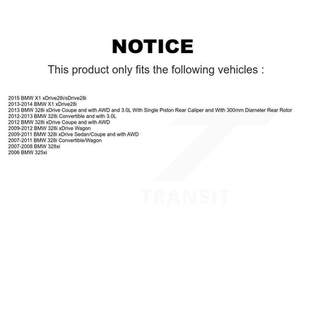 Rear Disc Coated Rotors Semi-Metallic Pads Parking Shoes Kit For BMW 328i xDrive X1 328xi KGA-106706