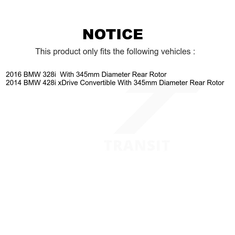Rear Disc Coated Rotors Semi-Metallic Pads And Parking Shoes Kit For BMW 428i xDrive 328i KGA-106796