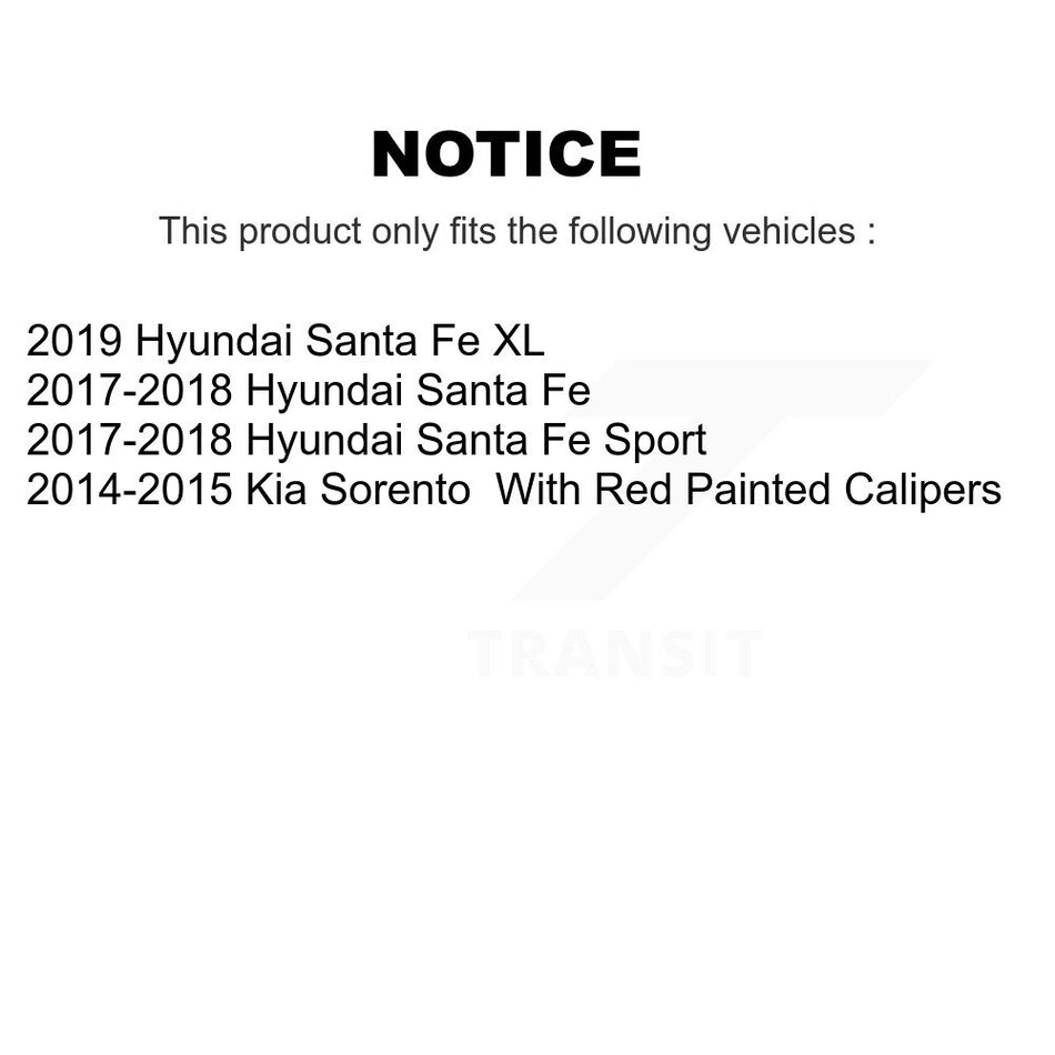 Rear Disc Coated Rotors Ceramic Pads Parking Shoes Kit For Hyundai Santa Fe Sport Kia XL KGA-106829