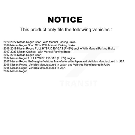 Rear Disc Coated Rotors Ceramic Pads And Parking Shoes Kit For Nissan Rogue Sport Qashqai KGA-106847