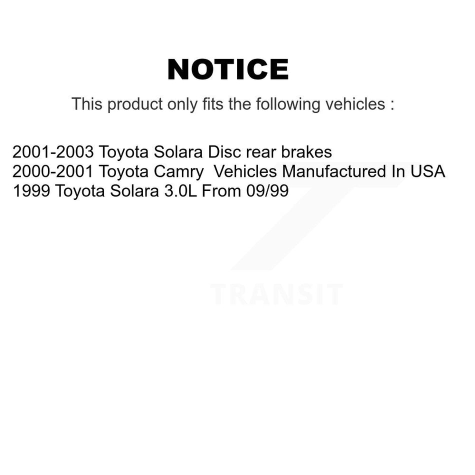 Rear Disc Coated Rotors Ceramic Pads And Parking Brake Shoes Kit For Toyota Camry Solara KGA-106862