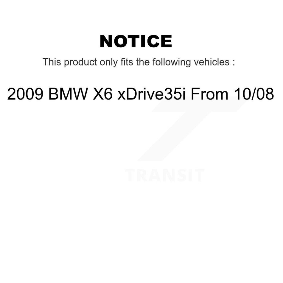 Rear Disc Coated Rotors Semi-Metallic Pads & Parking Shoes Kit For 2009 BMW X6 From 10 08 KGA-106891