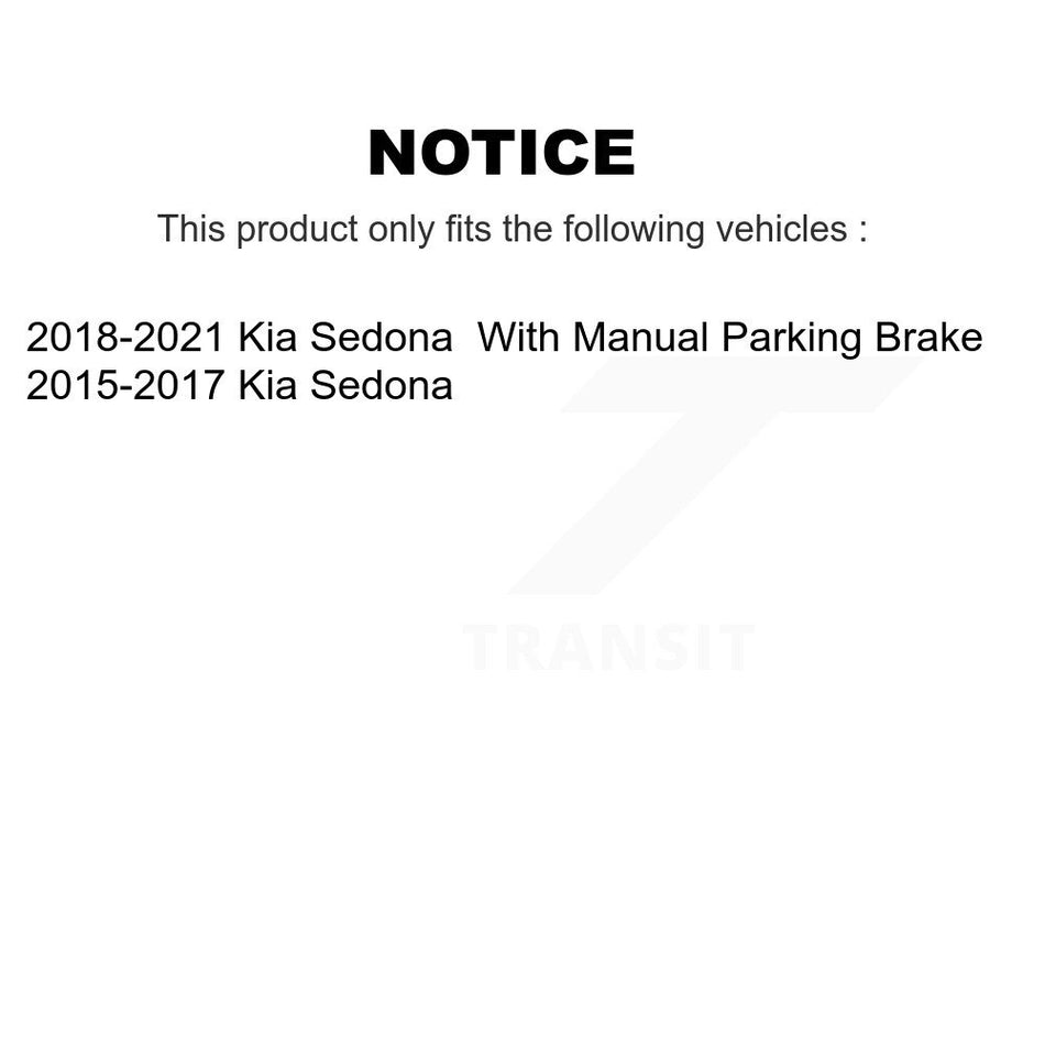 Rear Disc Coated Rotors Ceramic Pads And Parking Brake Shoes Kit For Kia Sedona KGA-106911