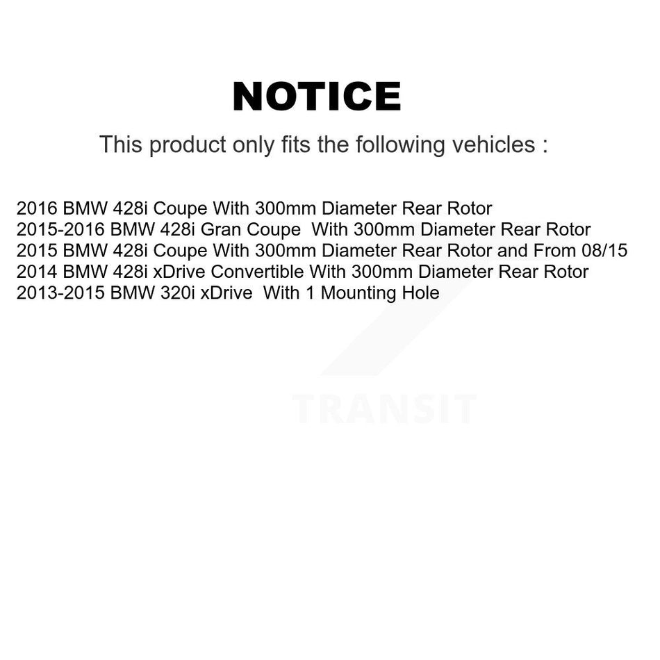 Rear Disc Coated Rotors Semi-Metallic Pads Parking Shoes Hardware Kit For BMW 320i xDrive KGA-106944