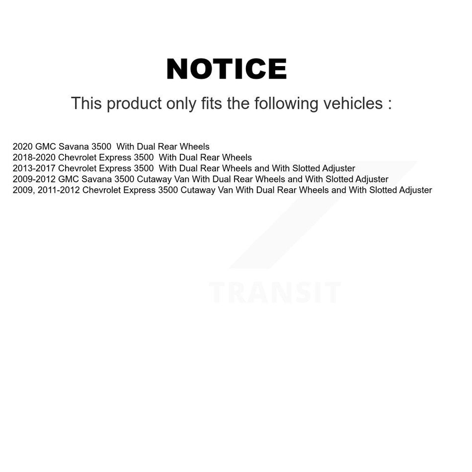 Rear Disc Coated Rotors Ceramic Pads Parking Shoes Hardware Kit For Chevrolet Express GMC KGA-106956