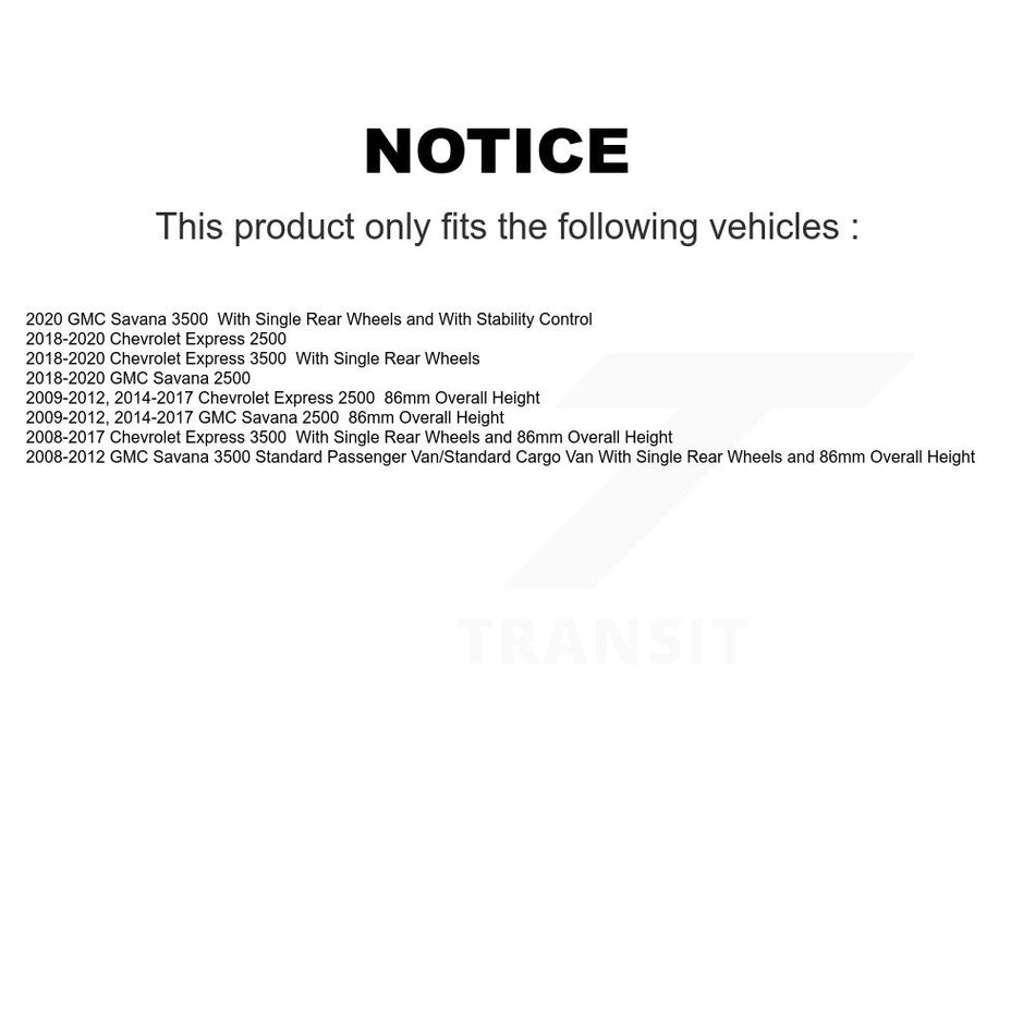 Rear Disc Coated Rotors Ceramic Pads Parking Shoes Hardware Kit For Chevrolet GMC Savana KGA-106959