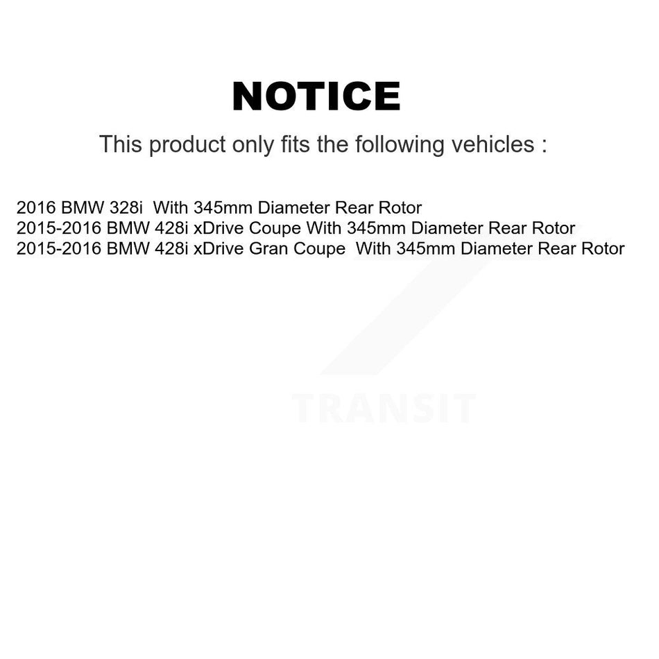 Rear Disc Coated Rotors Semi-Metallic Pads Parking Shoes Hardware Kit For BMW 428i xDrive KGA-106988