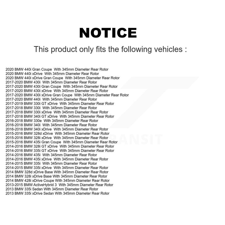 Rear Disc Coated Rotors Semi-Metallic Pads Parking Shoes Hardware Kit For BMW 328i xDrive KGA-106993