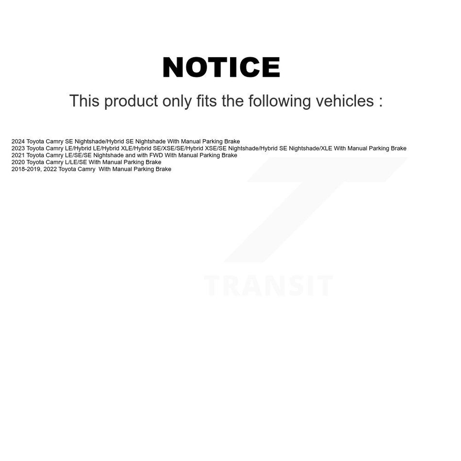 Rear Disc Coated Rotors Ceramic Pads Parking Brake Shoes & Hardware Kit For Toyota Camry KGA-107008