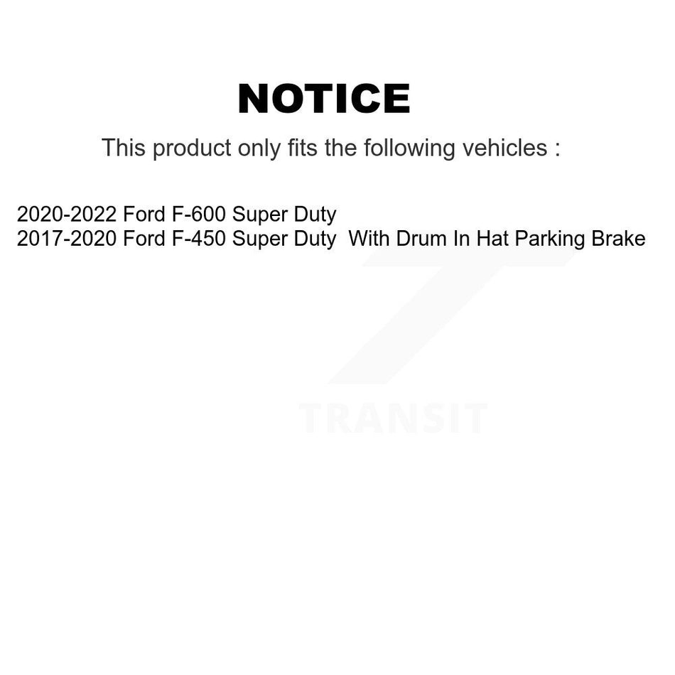 Rear Disc Coated Rotors Semi-Metallic Pads Parking Shoes Hardware Kit For Ford F-450 Duty KGA-107042