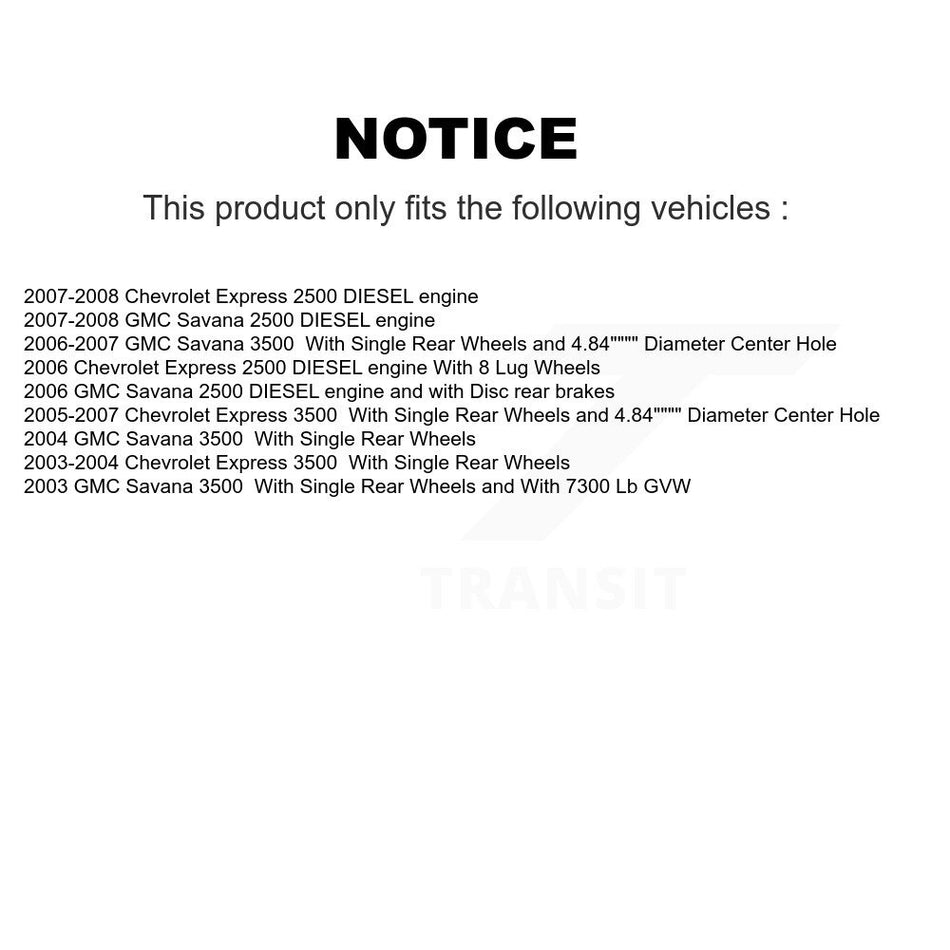 Rear Disc Coated Rotors Ceramic Pads Parking Shoes Hardware Kit For Chevrolet GMC Express KGA-107046