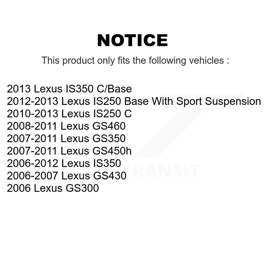 Rear Disc Coated Rotors Ceramic Pads Parking Shoes And Hardware Kit For Lexus IS250 IS350 KGA-107082