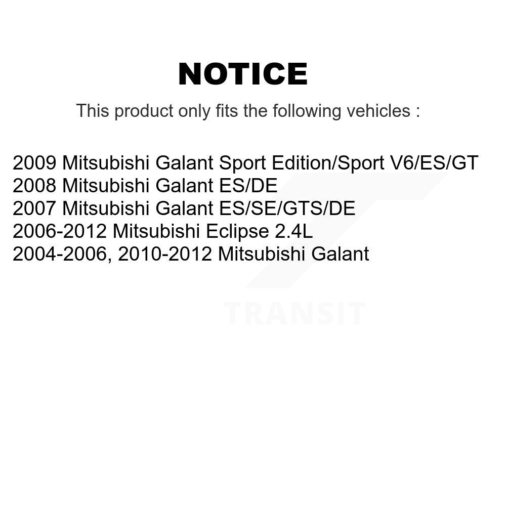 Rear Disc Coated Rotors Ceramic Pads Parking Shoes & Hardware Kit For Mitsubishi Eclipse KGA-107126