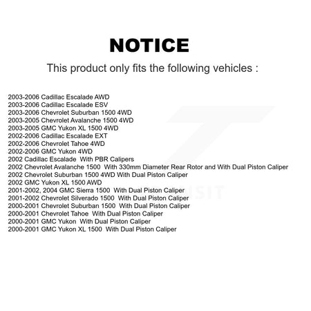 Rear Disc Coated Rotors Ceramic Pads Parking Shoes Hardware Kit For Chevrolet GMC Sierra KGA-107136
