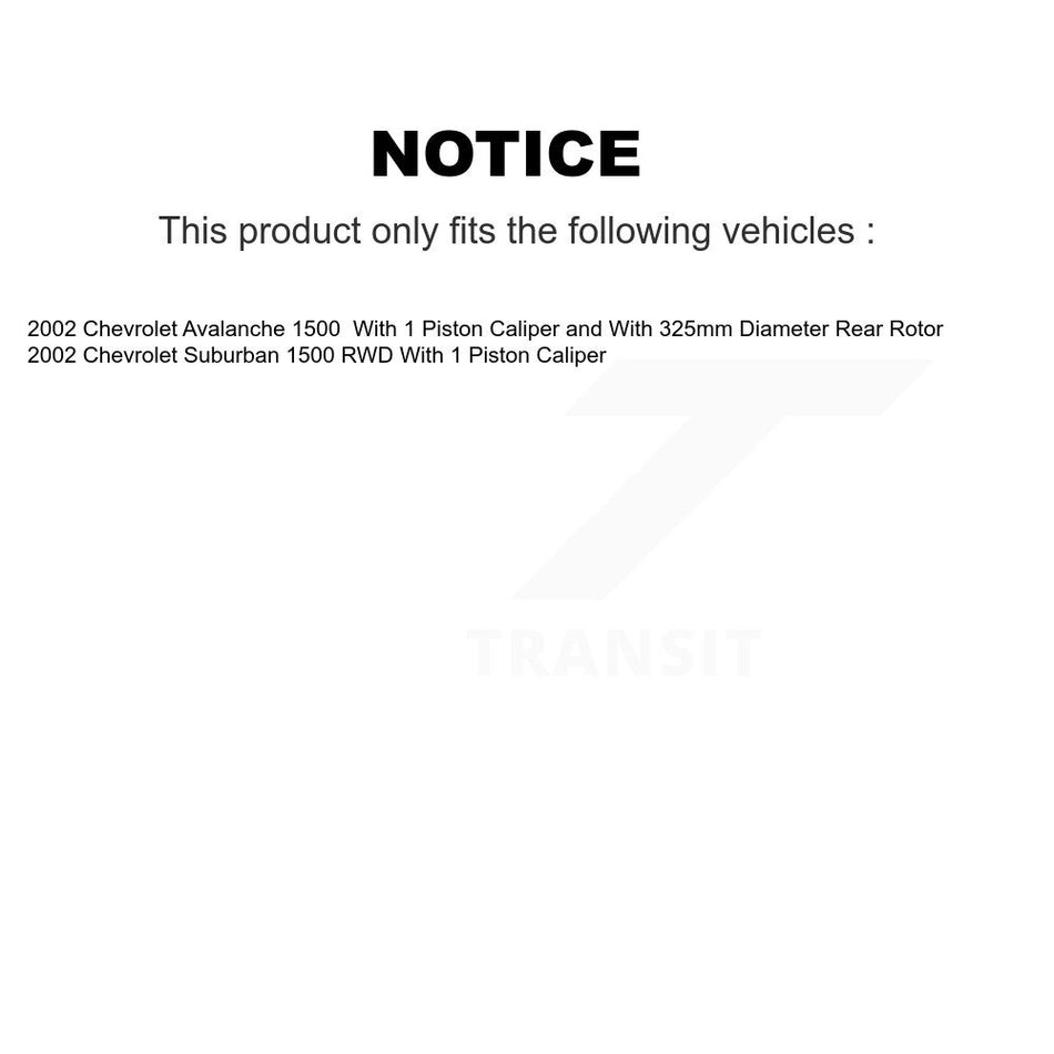 Rear Disc Coated Rotors Semi-Metallic Pads Parking Shoes Hardware Kit For Chevrolet 1500 KGA-107143