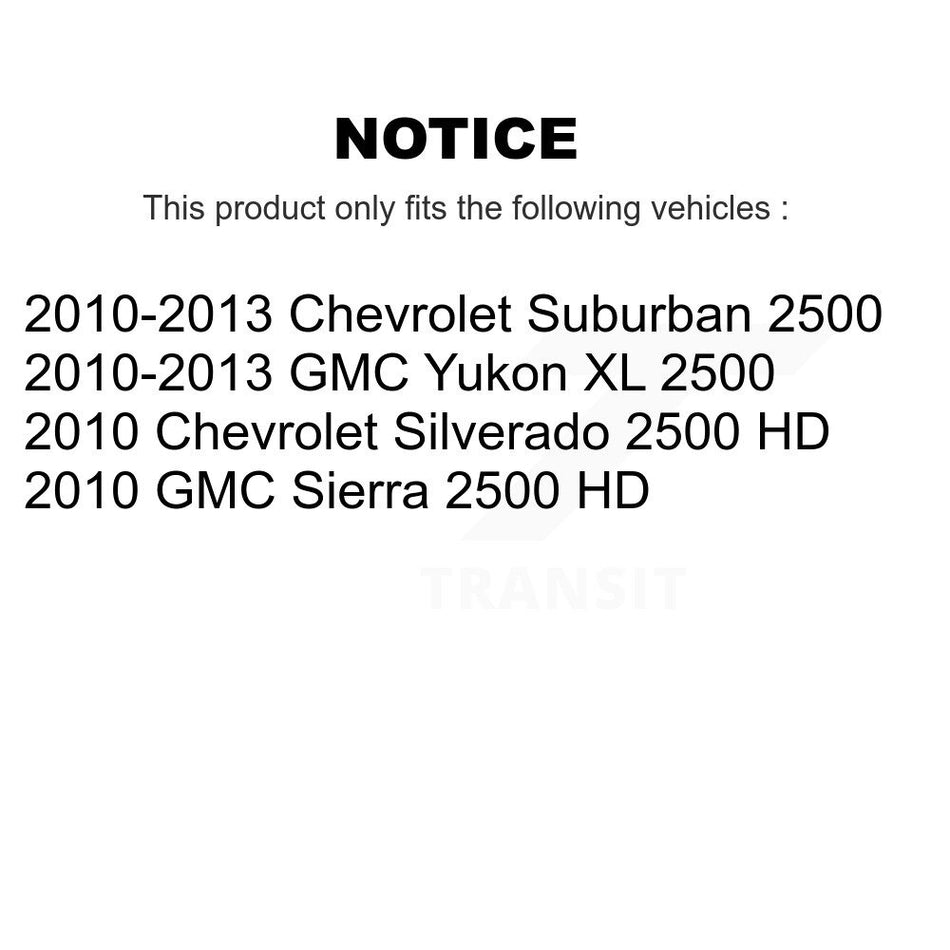 Rear Disc Coated Rotors Ceramic Pads Parking Shoes Hardware Kit For Chevrolet GMC 2500 HD KGA-107166