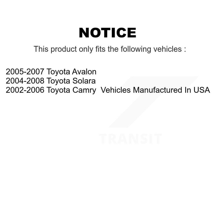 Rear Disc Coated Rotors Ceramic Pads Parking Shoes & Hardware Kit For Toyota Camry Solara KGA-107189