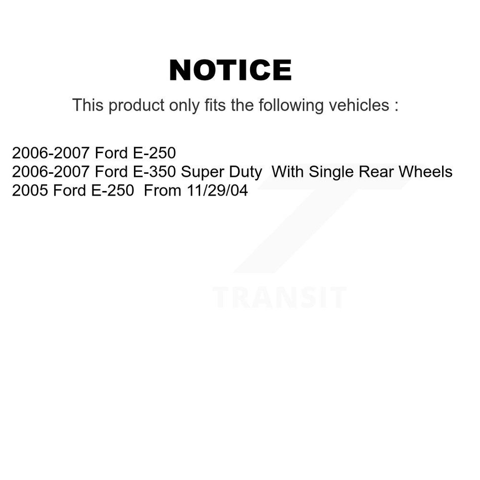 Rear Disc Coated Rotors Semi-Metallic Pads Parking Shoes Hardware Kit For Ford E-350 Duty KGA-107209