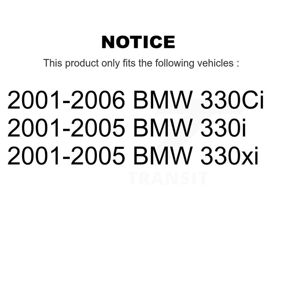 Rear Disc Coated Rotors Semi-Metallic Pads Parking Shoes Hardware Kit For BMW 330Ci 330i KGA-107289